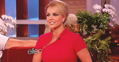 Celebrity gif. Britney Spears is on the Ellen Show and she turns her head and sees something that makes her face scrunch up in pure disgust, her chin tucking inwards and her lips pulling.