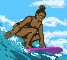 Pixel Art Surf GIF