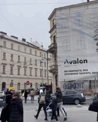 Air Raid Sirens Interrupt Street Concert Outside Lviv Opera