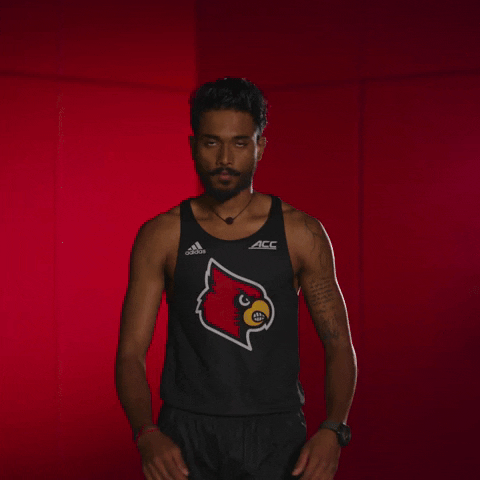Track And Field Superman GIF by Louisville Cardinals