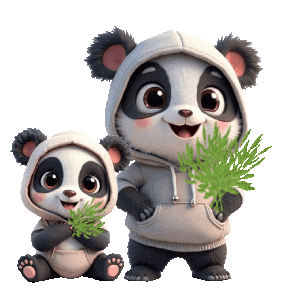 Panda Bears Sticker