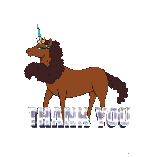 Horse Thank You GIF by Afro Unicorn