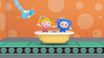 Clean Up Bath GIF by Mother Goose Club