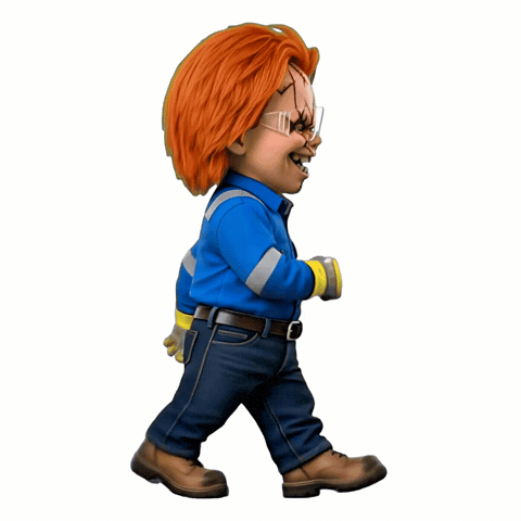 Chucky Blue Shirt GIF