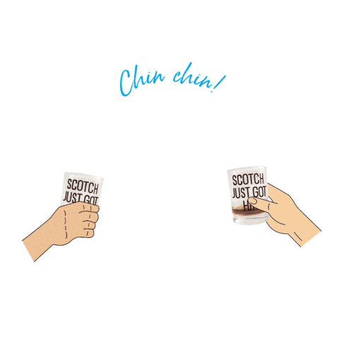Chin Chin Cheers Sticker by Black & White Scotch