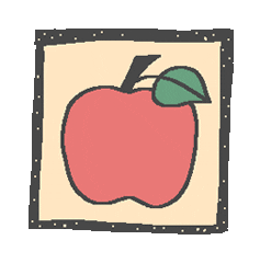 School Apple Sticker by sam maurer
