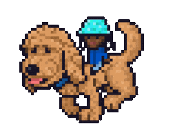 Dog Pixel Sticker by Ali Graham