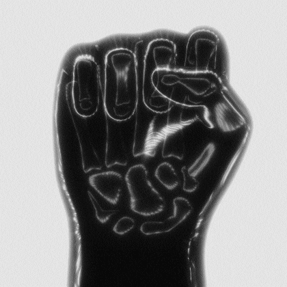 Raised Fist Waves GIF