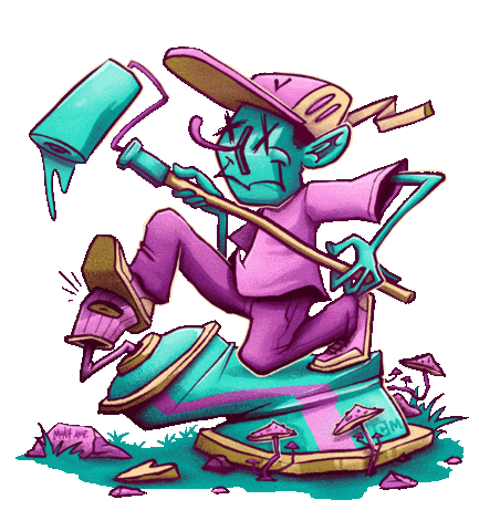 Graffiti Roller Sticker