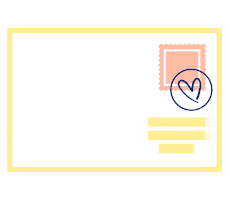 Postcard Postkarte Sticker by Post mit Herz