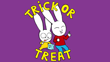 Trick Or Treat Reaction GIF by Simon Super Rabbit