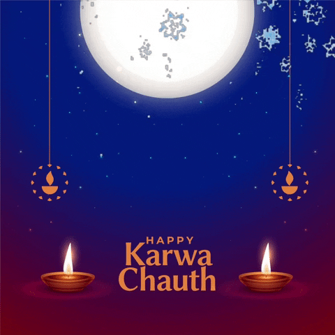 Karwa Chauth Moon GIF by techshida - Find & Share on GIPHY