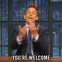 You Are Welcome Seth Meyers GIF by Late Night with Seth Meyers