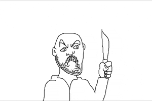 odewilliesfunkybunch animation character evil knife GIF
