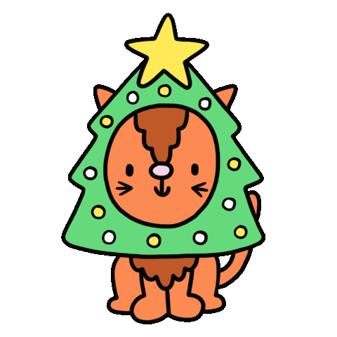 Christmas Tree Cat Sticker by Josie