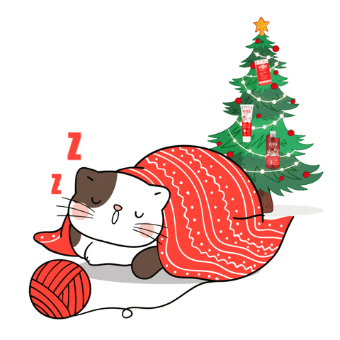 kojiwhite cat christmas xmas sleep GIF