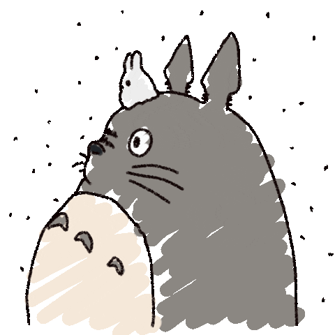 alt; totoro with a mini totoro on his nose/end alt