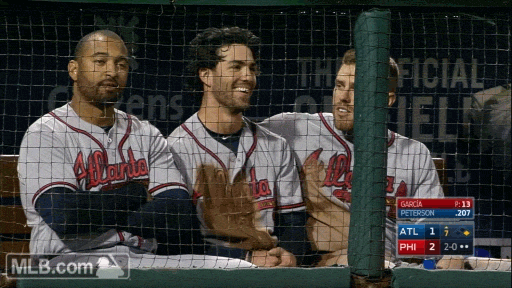 Joking Around Atlanta Braves GIF by MLB - Find & Share on GIPHY