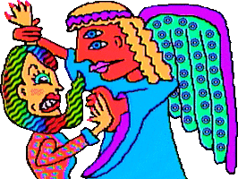 Fight Wrestle Sticker by Sarah Zucker