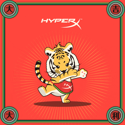 Happy New Year Tiger GIF by HyperXAPAC