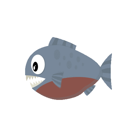 Piranha Sticker by Robinwood