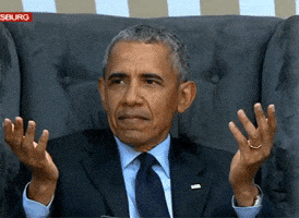 Political gif. Barack Obama gestures in disbelief, holding both hands up and looking around as if to ask, “are you serious?”