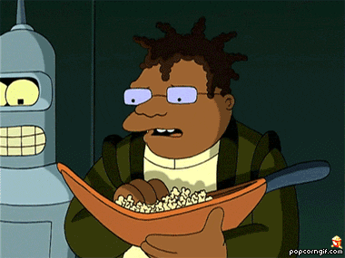 hermes conrad popcorn GIF