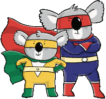 Superhero Koala Sticker