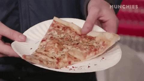 eat pizza folded GIF