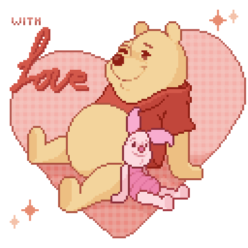 Winnie The Pooh Love Sticker by KawaiiPixelArts