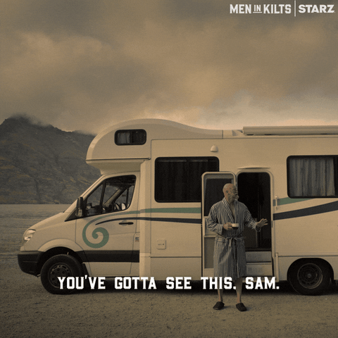 New Zealand Morning GIF by Men in Kilts: A Roadtrip with Sam and Graham