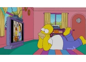 happy the simpsons GIF