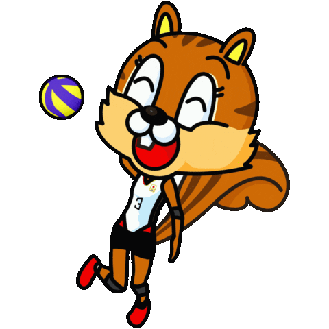 Volleyball Squirrel Sticker by riseisha_at