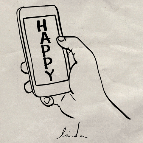 Happy Illustration Gif By Linda Van Bruggen