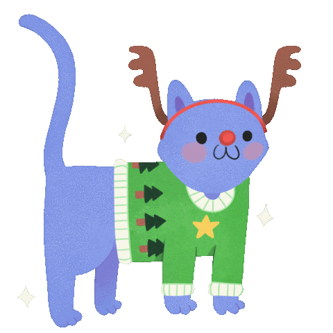 Merry Christmas Cat Sticker by La Griffe de Maho
