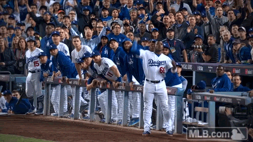 Celebrates Los Angeles Dodgers GIF by MLB - Find & Share on GIPHY