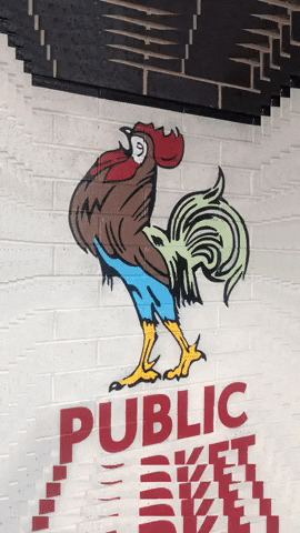 MilwaukeePublicMarket goodmorning milwaukee rooster lunchtime GIF