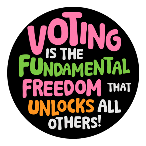 Freedoms Voting Sticker by Moonlight Mile