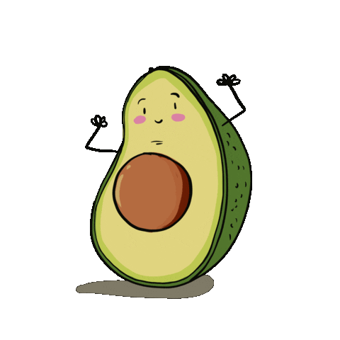 Avocado Happy Dance Sticker by Libertà Creativa Dominga Tammone