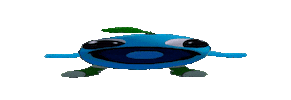 Blue Fish Laughing Sticker