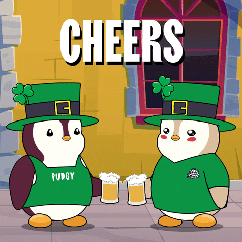 March 17 Beer GIF by Pudgy Penguins