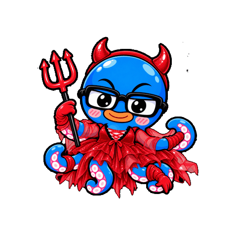Red Devil Halloween Sticker by Professor Octo