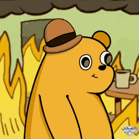 Everything Is Fine Pain GIF by SuperRareBears