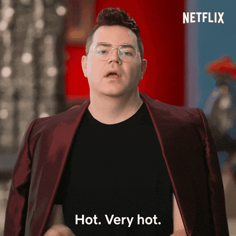 Reality TV gif. Robert Brotherton on My Unorthodox Life fans himself with his hand and says, "Hot, Very hot."