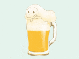 janeboon beer bubble foam GIF