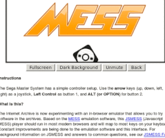 Video gif. A partial screen capture of instructions for an in-browser game emulator from Internet Archive.