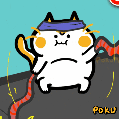 Cat Workout GIF by Poku Meow