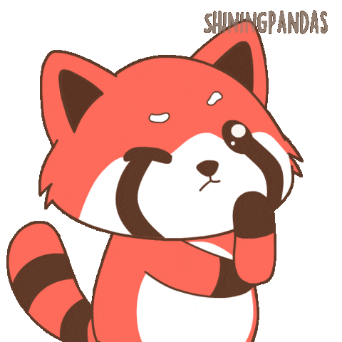 Pondering Red Panda Sticker