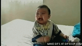 Image result for baby laughing at someone gif"