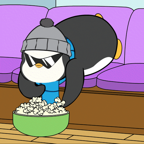 Hungry Movie Time GIF by Pudgy Penguins